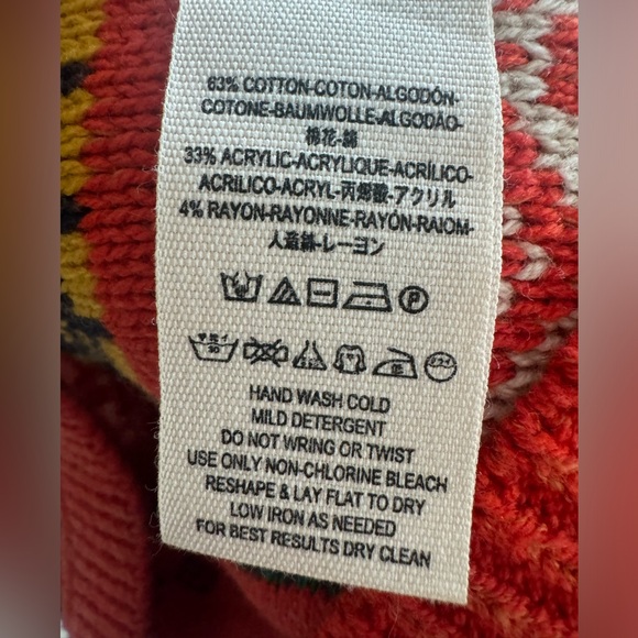 Free People Fair Isle Cropped Crew Neck Sweater Vest Orange Size XS Xsmall - Picture 4 of 5